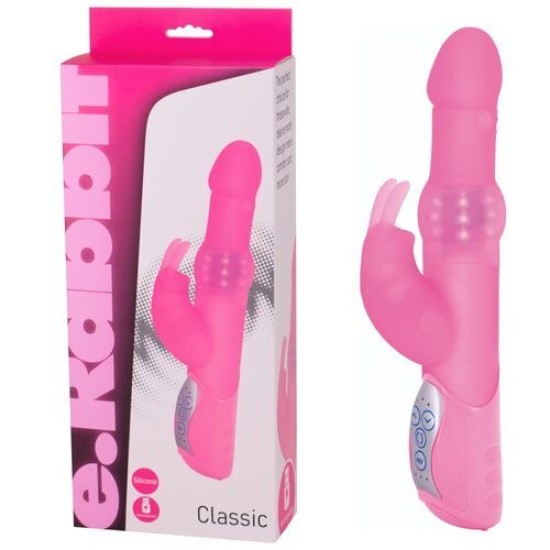 ויברטור פנינים עוצמתי נטען מסליקון e-rabbit Classic